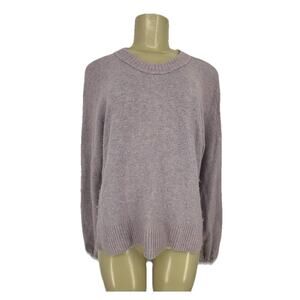 Madewell Large Women Payton Pullover Sweater in Coziest Yarn Heather Lilac K8-7